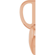 14K Rose Puffed Heart Charm/Pendant