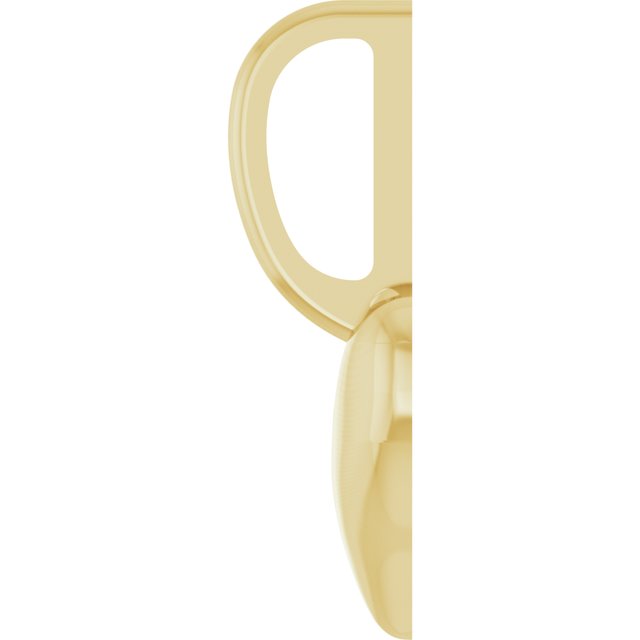 18K Yellow Puffed Heart Charm/Pendant