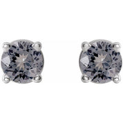 14K White 3 mm Natural Gray Spinel Stud Earrings