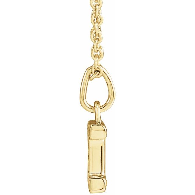 14K Yellow .03 CTW Natural Diamond Petite Initial I 16-18" Necklace
