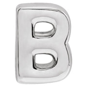 14K White Block Initial B Slide Pendant