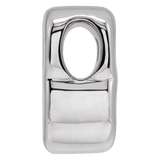 14K White Block Initial B Slide Pendant