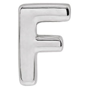 14K White Block Initial F Slide Pendant