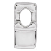 14K White Block Initial F Slide Pendant