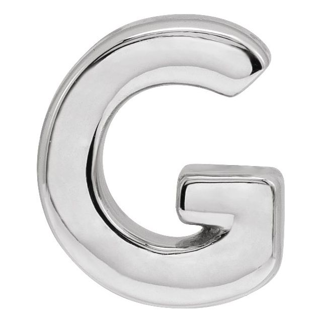 14K White Block Initial G Slide Pendant