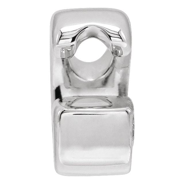 14K White Block Initial G Slide Pendant