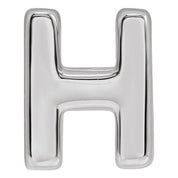 14K White Block Initial H Slide Pendant