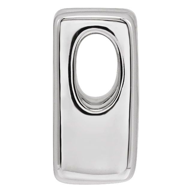 14K White Block Initial H Slide Pendant
