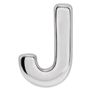 14K White Block Initial J Slide Pendant