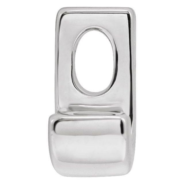 14K White Block Initial J Slide Pendant