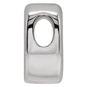 14K White Block Initial O Slide Pendant