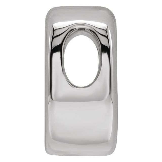 14K White Block Initial O Slide Pendant