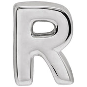 14K White Block Initial R Slide Pendant