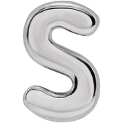 14K White Block Initial S Slide Pendant