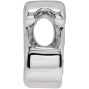 14K White Block Initial S Slide Pendant