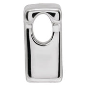 14K White Block Initial T Slide Pendant