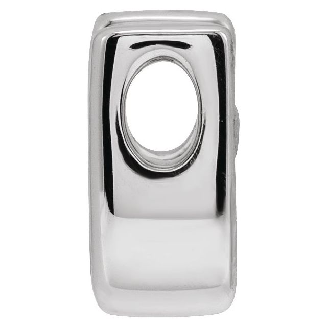 14K White Block Initial U Slide Pendant