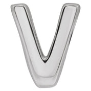 14K White Block Initial V Slide Pendant