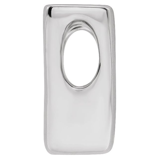 14K White Block Initial V Slide Pendant