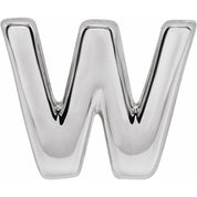 14K White Block Initial W Slide Pendant