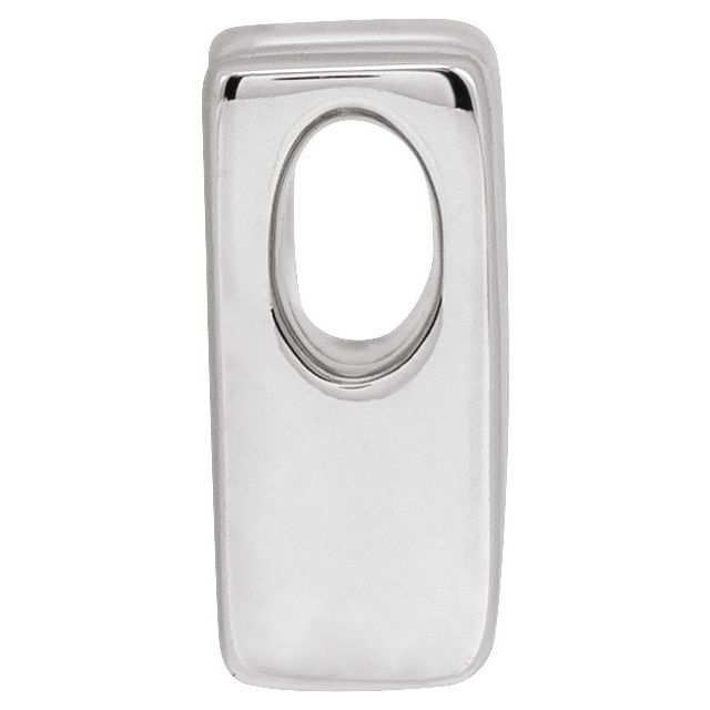 14K White Block Initial W Slide Pendant