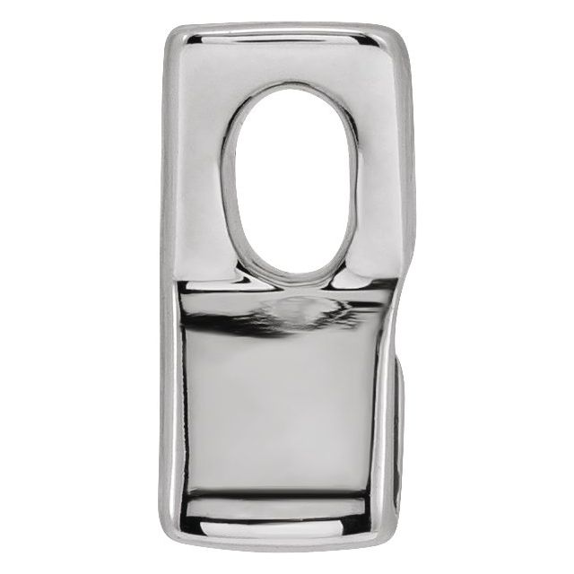 14K White Block Initial X Slide Pendant