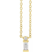 14K Yellow .07 CTW Natural Diamond Bar 18" Necklace