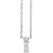 Platinum .07 CTW Natural Diamond Bar 18" Necklace