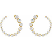 14K Yellow 7/8 CTW Lab-Grown Diamond Front-Back Earrings