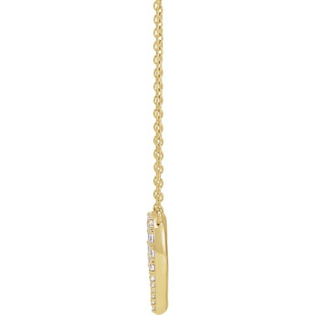 14K Lab-Grown Diamond Heart Necklace 16-18" with 3/8 to 1/5 CTW