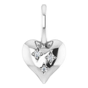 Platinum .01 CTW Natural Diamond Heart Charm/Pendant