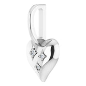 Platinum .01 CTW Natural Diamond Heart Charm/Pendant