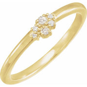 14K Yellow Gold .04 CTW Rose-Cut & Faceted Natural Diamond Stackable Ring - 124751