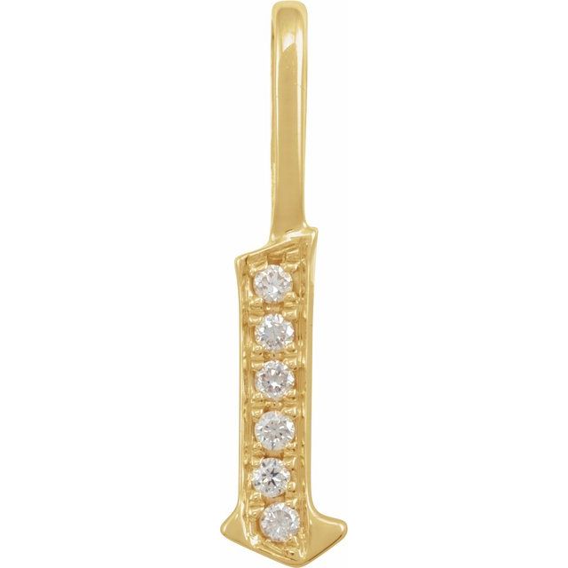 14K Yellow Gold .04 CTW Natural Diamond Gothic Initial L Charm/Pendant