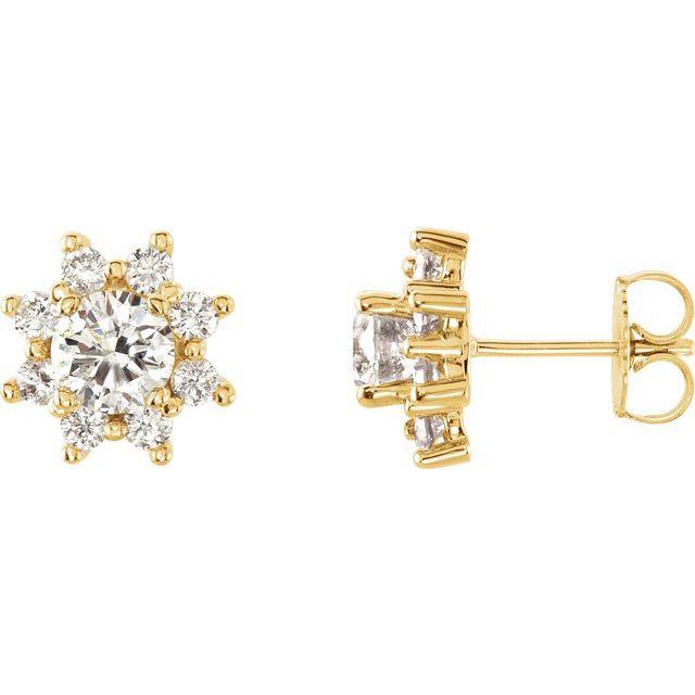 14K Yellow 1 3/4 CTW Natural Diamond Earrings