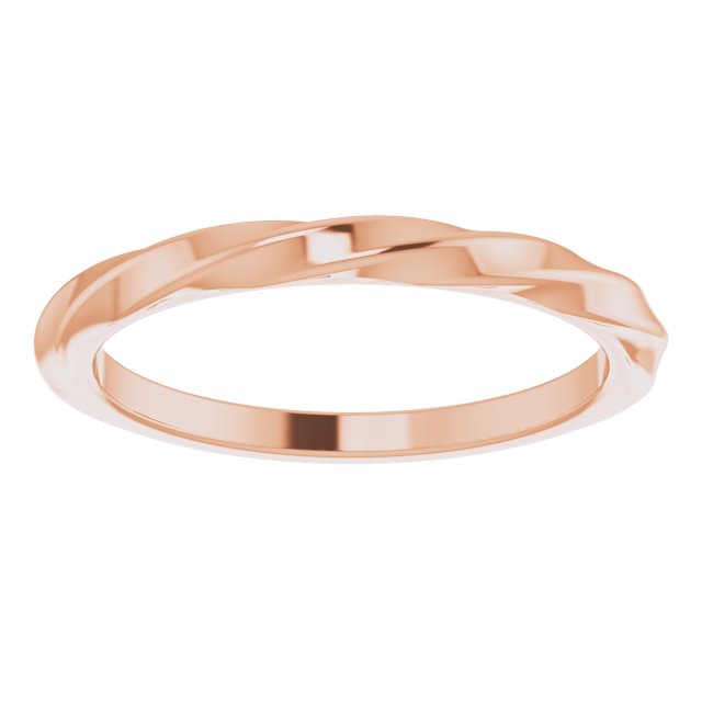 14K Rose Twisted Stackable Ring