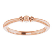14K Rose Stackable Bead Ring