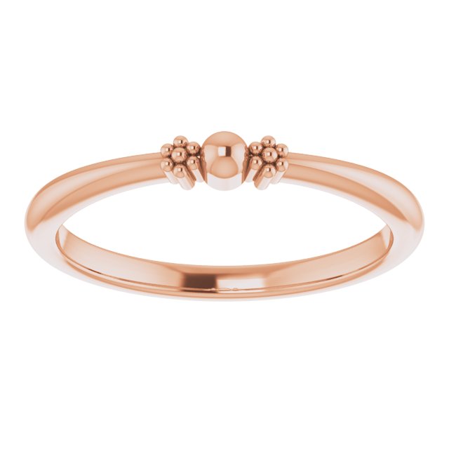 14K Rose Stackable Bead Ring