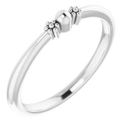 Platinum Stackable Bead Ring
