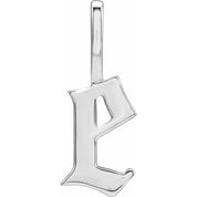 14K White Gothic Initial E Charm/Pendant