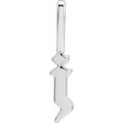 14K White Gothic Initial J Charm/Pendant