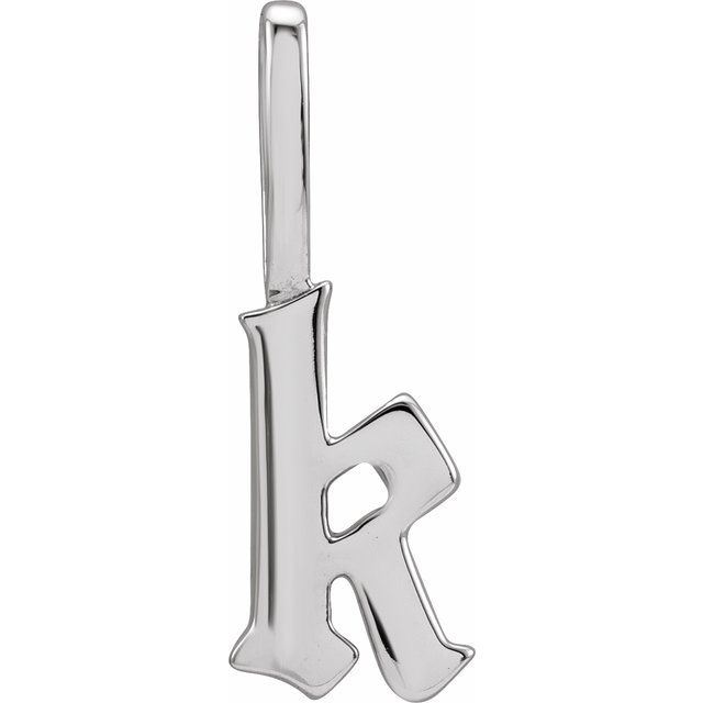 14K White Gothic Initial K Charm/Pendant