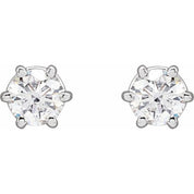 Round 6-Prong Stud Earrings