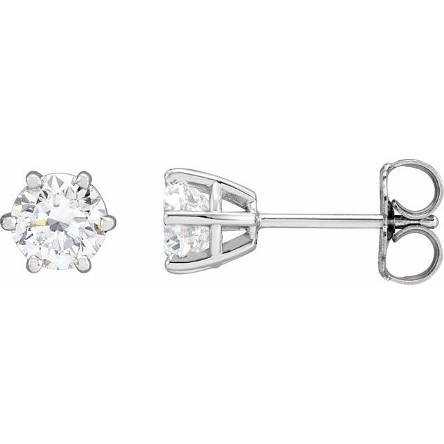 14K White 1 CTW Lab-Grown Diamond Earrings