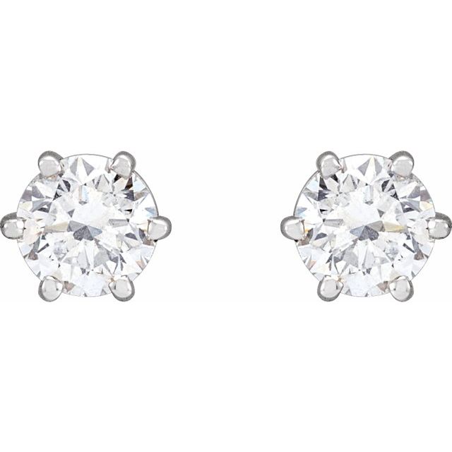 14K White 1 CTW Lab-Grown Diamond Earrings