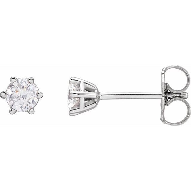 14K White 1/3 CTW Natural Diamond Stud Earrings