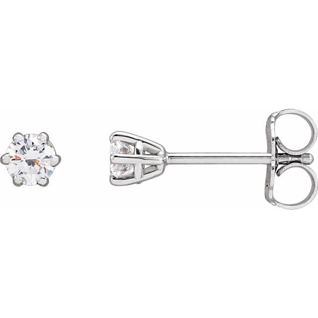 Platinum 1/4 CTW Natural Diamond Stud Earrings