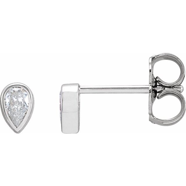 14K White 1/5 CTW Natural Diamond Bezel-Set Earrings - 87283:106:P