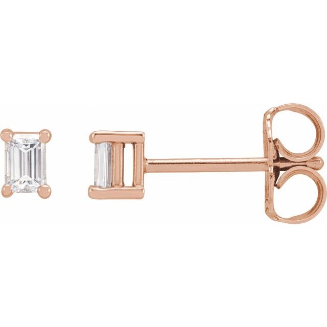 14K Rose 1/8 CTW Natural Diamond Stud Earrings