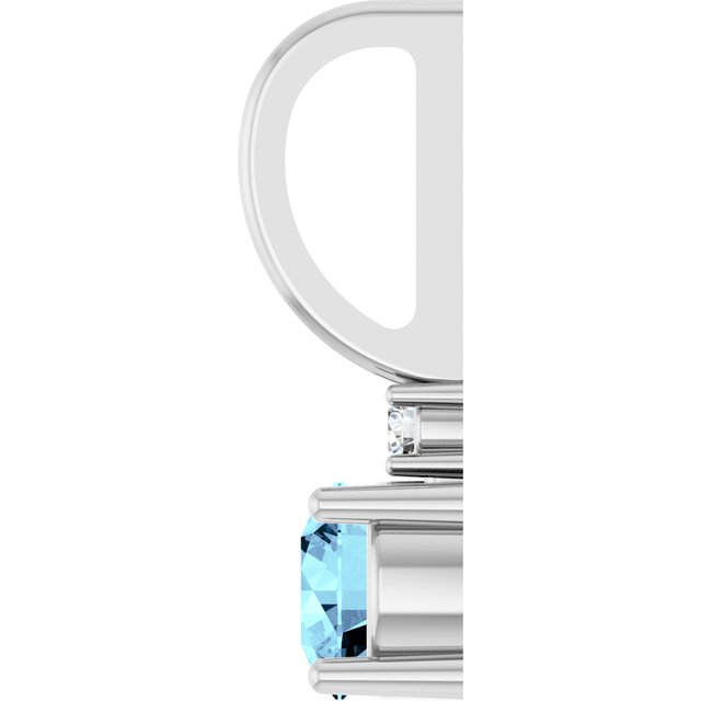 Sterling Silver Natural Aquamarine & .015 CT Natural Diamond Charm/Pendant
